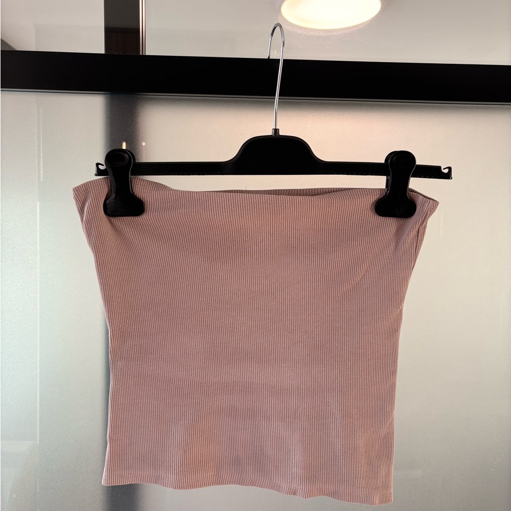Pink Ribbed Tube Top